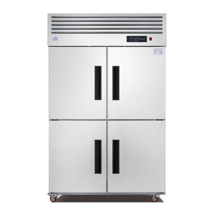 Luxury Commercial Upright Refrigerador Big Capacity 4 Doors Stainless Steel Freezer Vertical Large Refrigerators With Trays