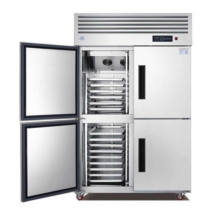 Luxury Commercial Upright Refrigerador Big Capacity 4 Doors Stainless Steel Freezer Vertical Large Refrigerators With Trays