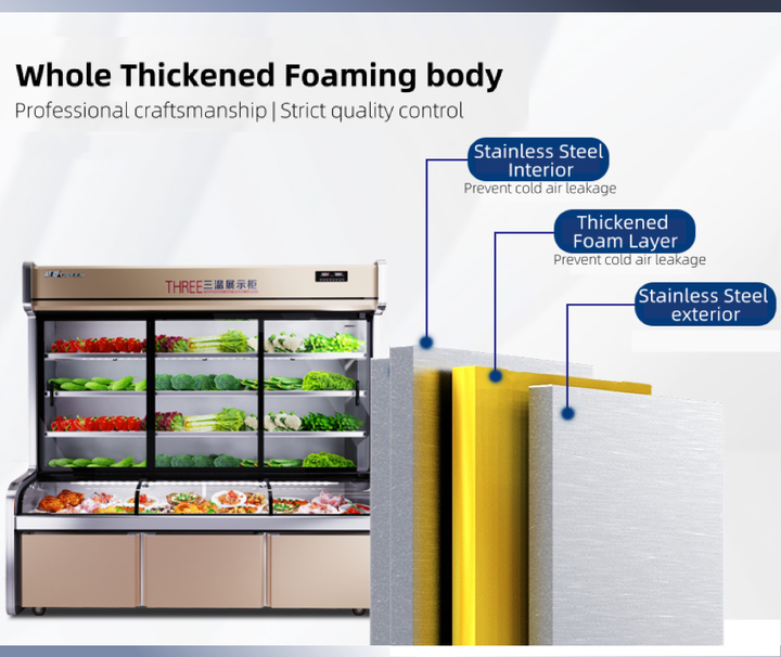 Supermarket Chiller Display Glass Door Convenience Store Supermarket Freezer Fruits Display Cooler Commercial Upright Freezer