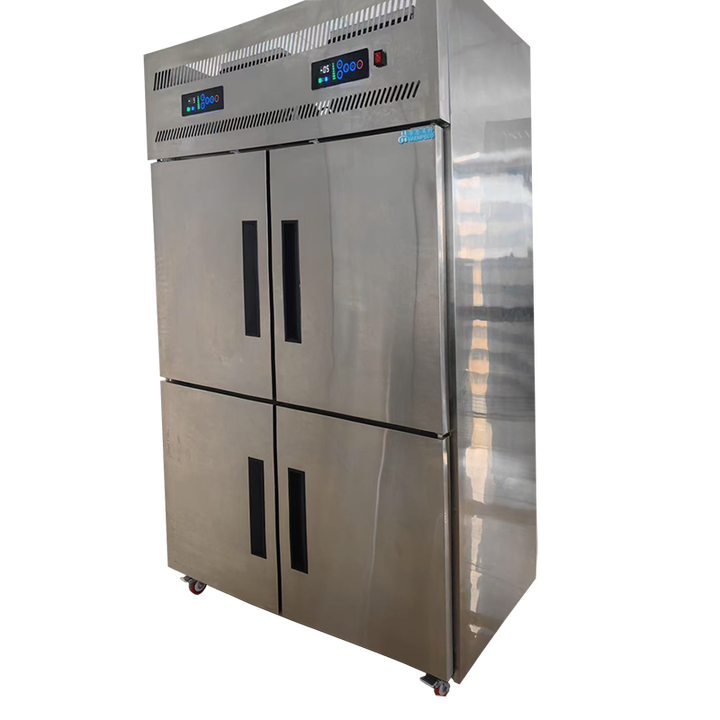 Luxury Commercial Upright Refrigerador Big Capacity 4 Doors Stainless Steel Freezer Vertical Large Refrigerators With Trays